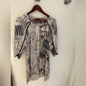 Diesel Black and White Fitted Graphic Dress